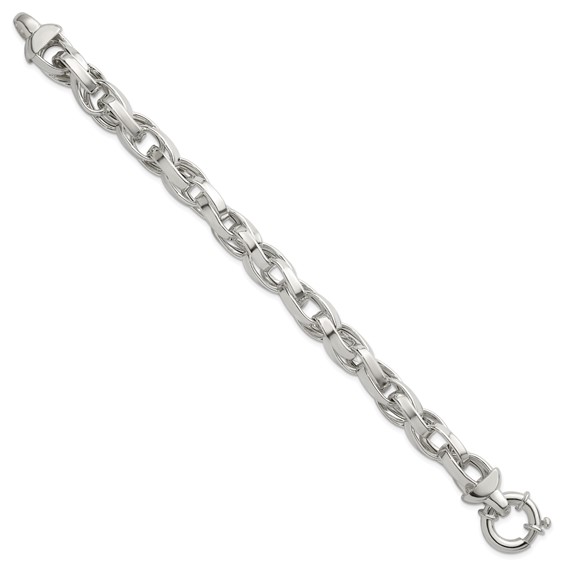 Sterling Silver Polished Double Twisted Link 7.75 inch Bracelet