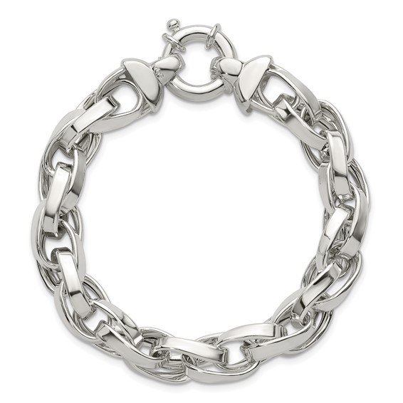 Sterling Silver Polished Double Twisted Link 7.75 inch Bracelet