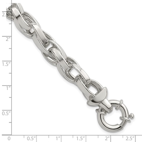 Sterling Silver Polished Double Twisted Link 7.75 inch Bracelet