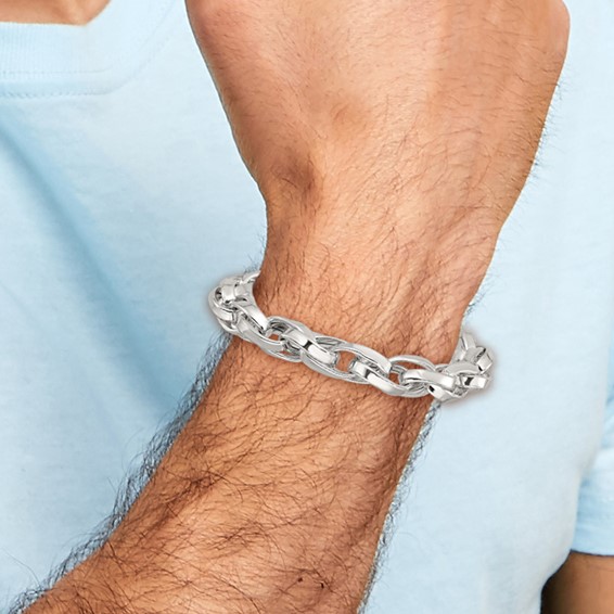 Sterling Silver Polished Double Twisted Link 7.75 inch Bracelet