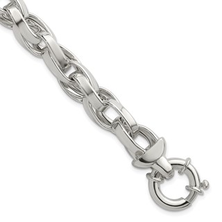 Sterling Silver Polished Double Twisted Link 7.75 inch Bracelet