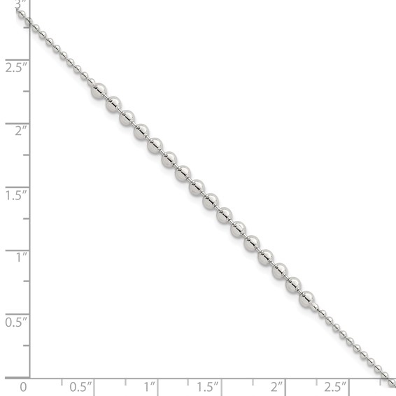 Sterling Silver Polished Center Beaded 7.5 Inch Bracelet