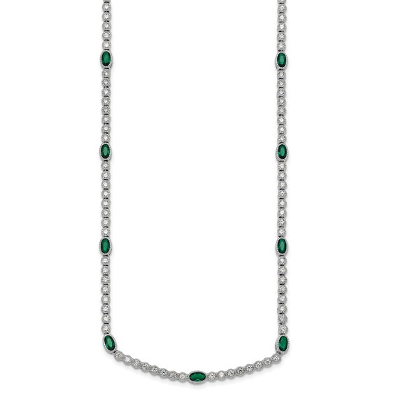 Sterling Silver Colored CZ Necklace