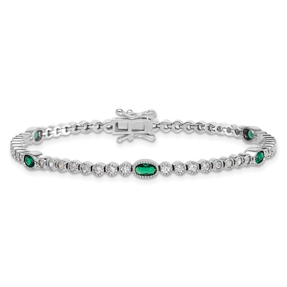 Sterling Silver Colored CZ Bracelet