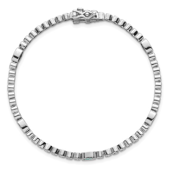 Sterling Silver Colored CZ Bracelet