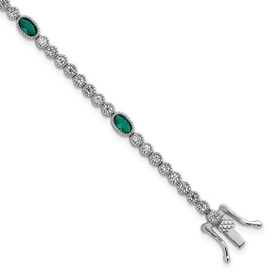 Sterling Silver Colored CZ Bracelet