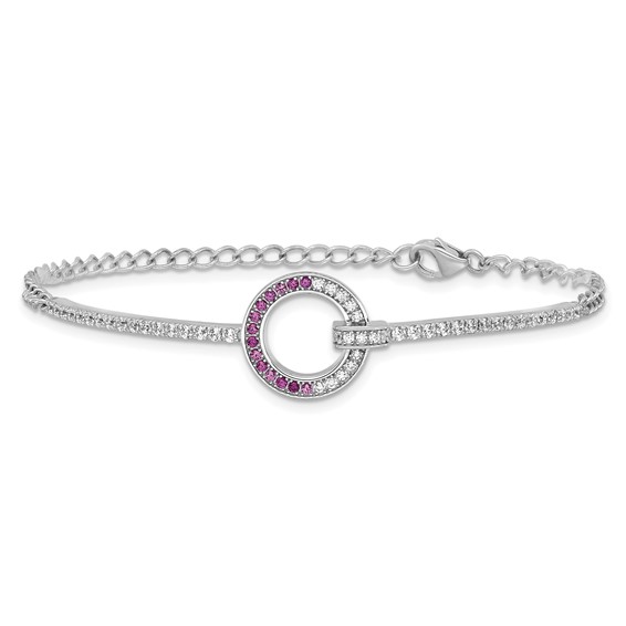 Sterling Silver Colored and White CZ Bracelet