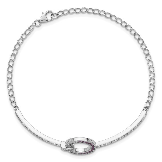 Sterling Silver Colored and White CZ Bracelet