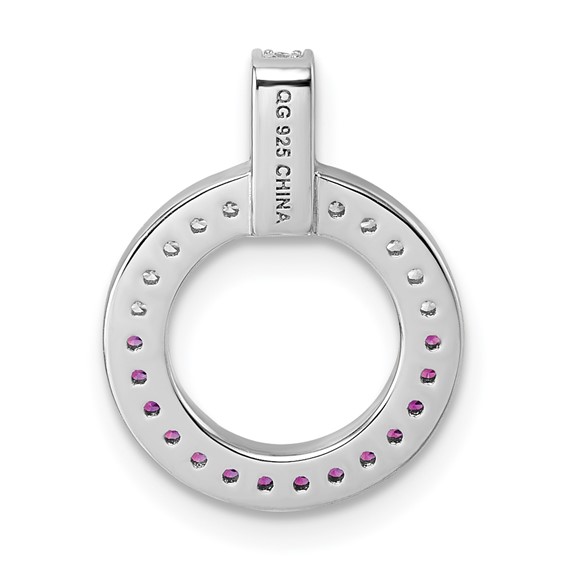 Sterling Silver Colored and White CZ Pendant