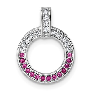 Sterling Silver Colored and White CZ Pendant