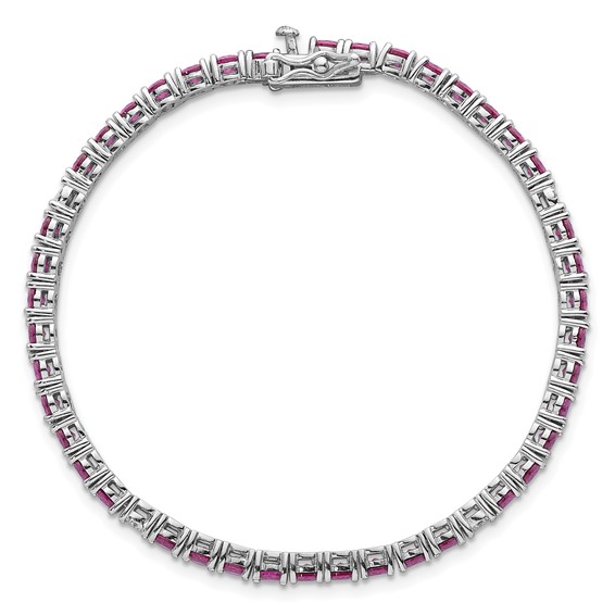 Sterling Silver Colored and White CZ Tennis Bracelet