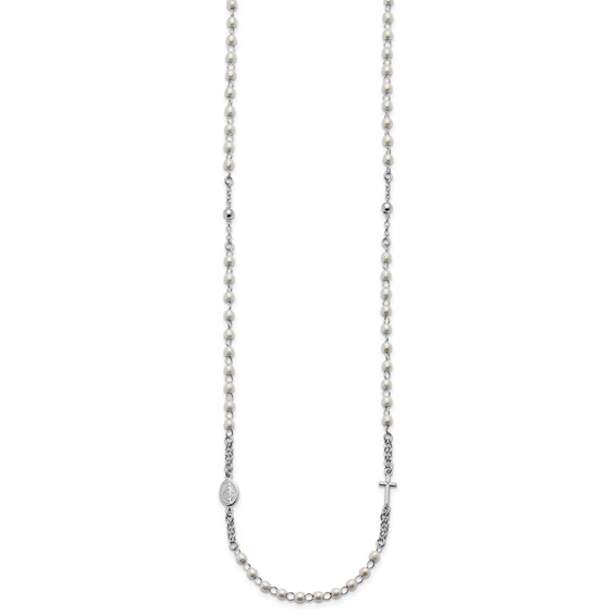 Sterling Silver Rosary Necklace