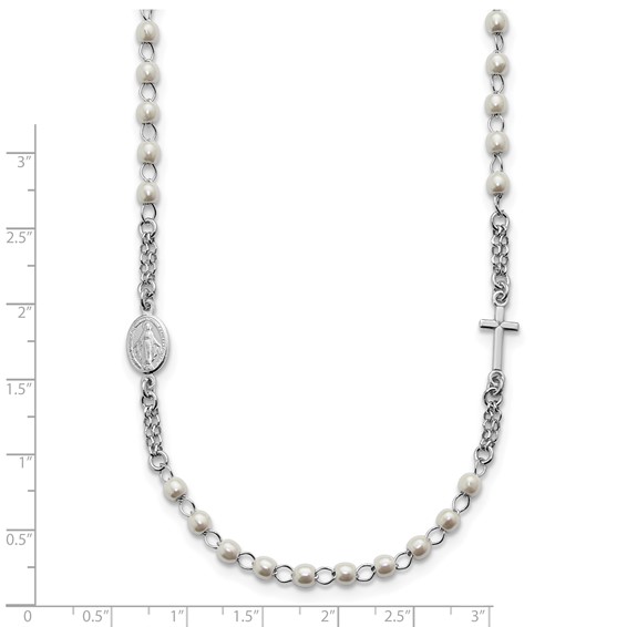 Sterling Silver Rosary Necklace