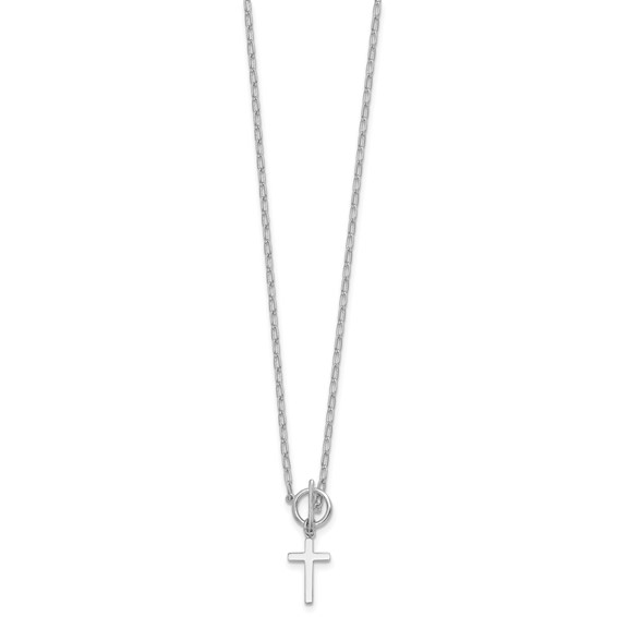Sterling Silver Paperclip Chain with Cross