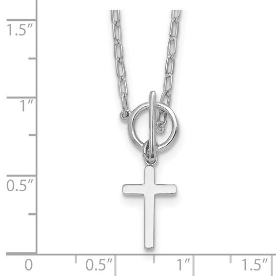 Sterling Silver Paperclip Chain with Cross