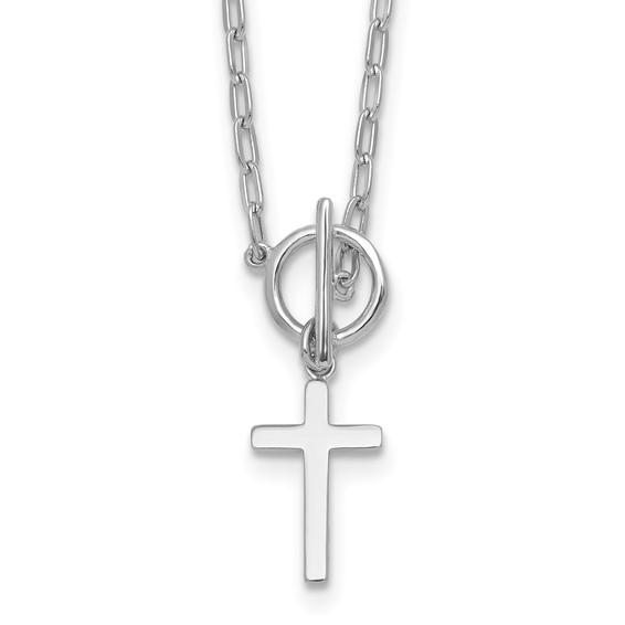 Sterling Silver Paperclip Chain with Cross