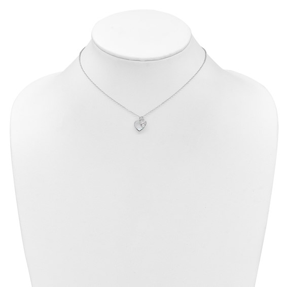 Sterling Silver Mother of Pearl and CZ Necklace