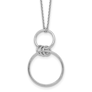 Sterling Silver Rhodium-plated Polished Circles 17.75 inch Necklace