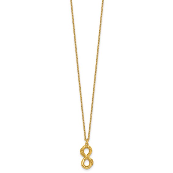 Affordable Expressions Sterling Silver Gold-tone Polished and Textured Infinity16 Inch Necklace