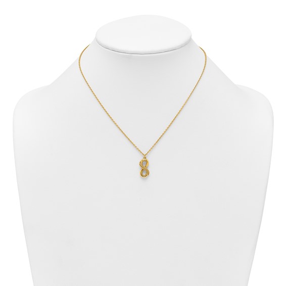 Affordable Expressions Sterling Silver Gold-tone Polished and Textured Infinity16 Inch Necklace