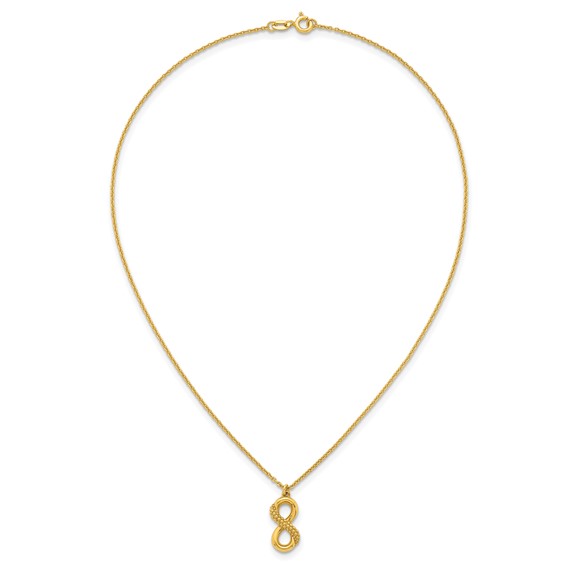 Affordable Expressions Sterling Silver Gold-tone Polished and Textured Infinity16 Inch Necklace