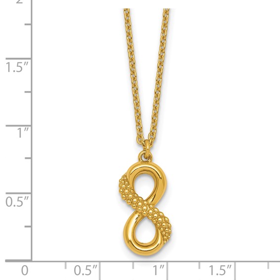Affordable Expressions Sterling Silver Gold-tone Polished and Textured Infinity16 Inch Necklace