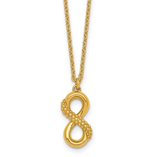 Affordable Expressions Sterling Silver Gold-tone Polished and Textured Infinity16 Inch Necklace