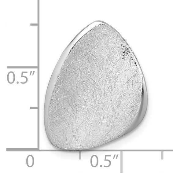 Sterling Silver Rhodium-plated Scratch Finish Fancy Abstract Chain Slide Pendant