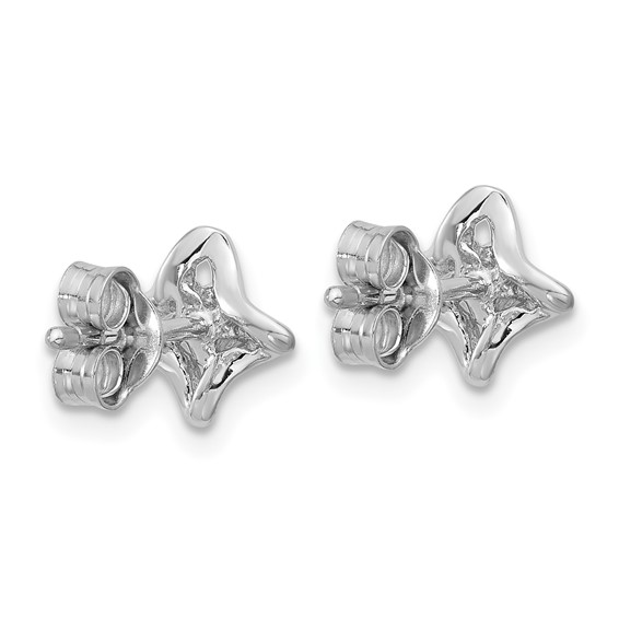 Sterling Silver Rhodium-plated Polished CZ Twisted Post Earrings