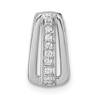 Sterling Silver Rhodium-plated Polished White CZ Chain Slide Pendant