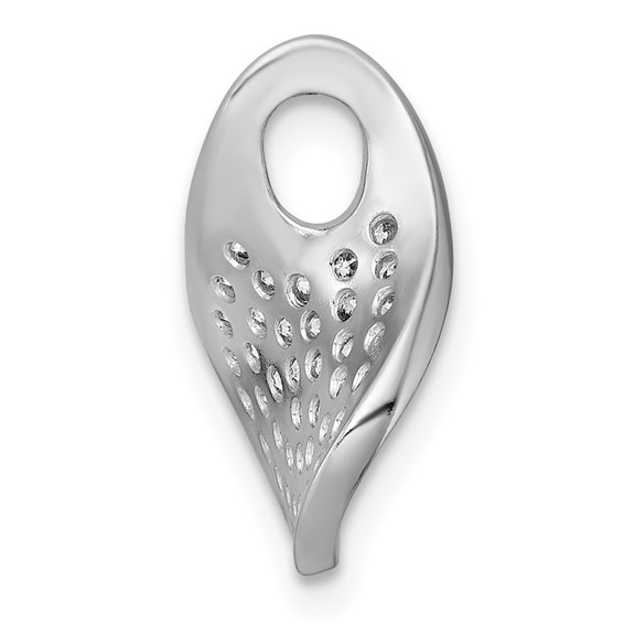 Sterling Silver Rhodium-plated Polished Fancy Curved CZ Pendant