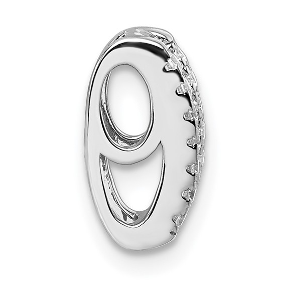 Sterling Silver Rhodium-plated Pave CZ Rectangle Chain Slide Pendant