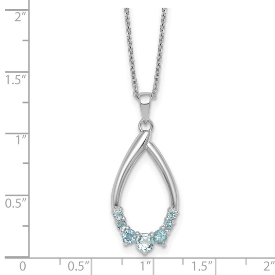 Sterling Silver Gemstone Teardrop Necklace