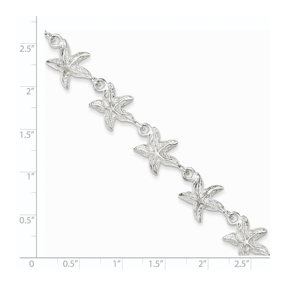 Sterling Silver Starfish Bracelet (QG840-7)