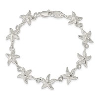 Sterling Silver Polished Starfish 7 Inch Bracelet view 3