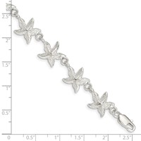 Sterling Silver Polished Starfish 7 Inch Bracelet view 4
