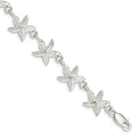 Sterling Silver Polished Starfish 7 Inch Bracelet view 1