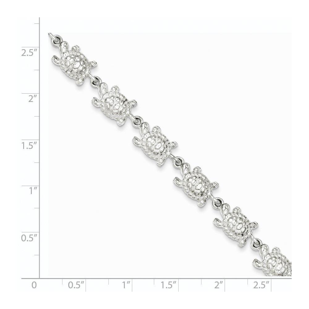 Sterling Silver Turtles Bracelet (QG843-7)
