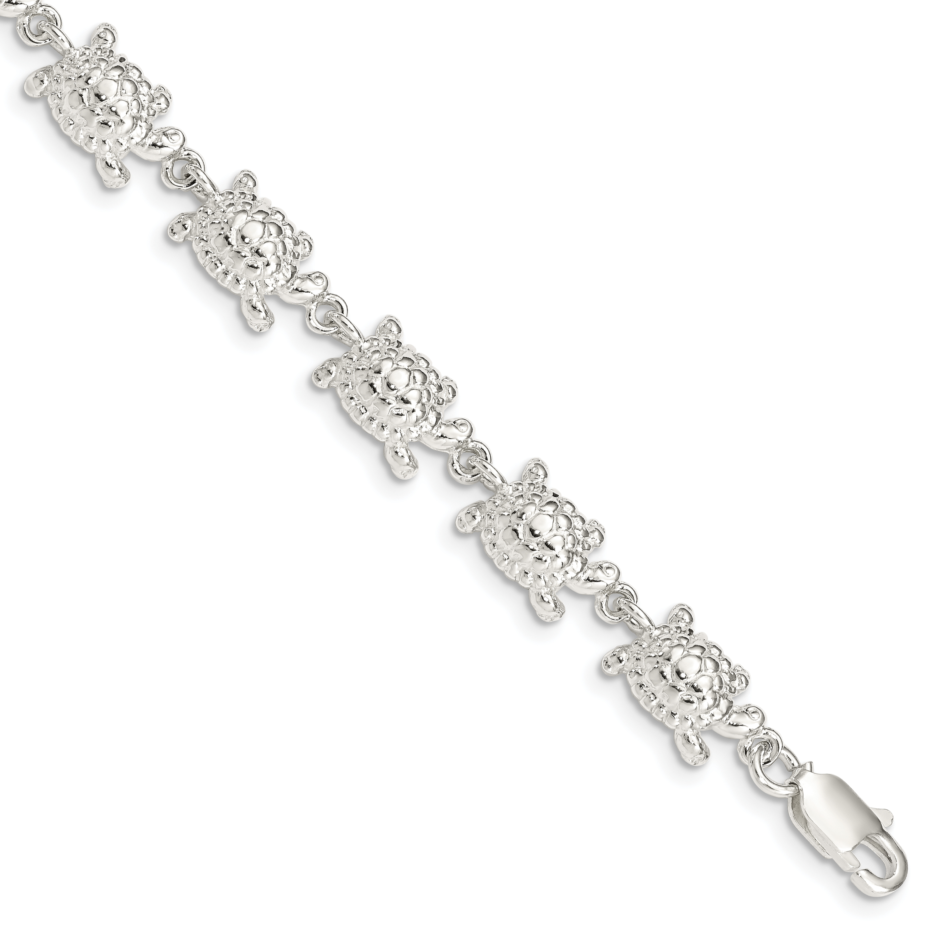 Sterling Silver Turtles Bracelet (QG843-7)