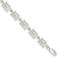 Sterling Silver Turtles Bracelet - 7in view 1