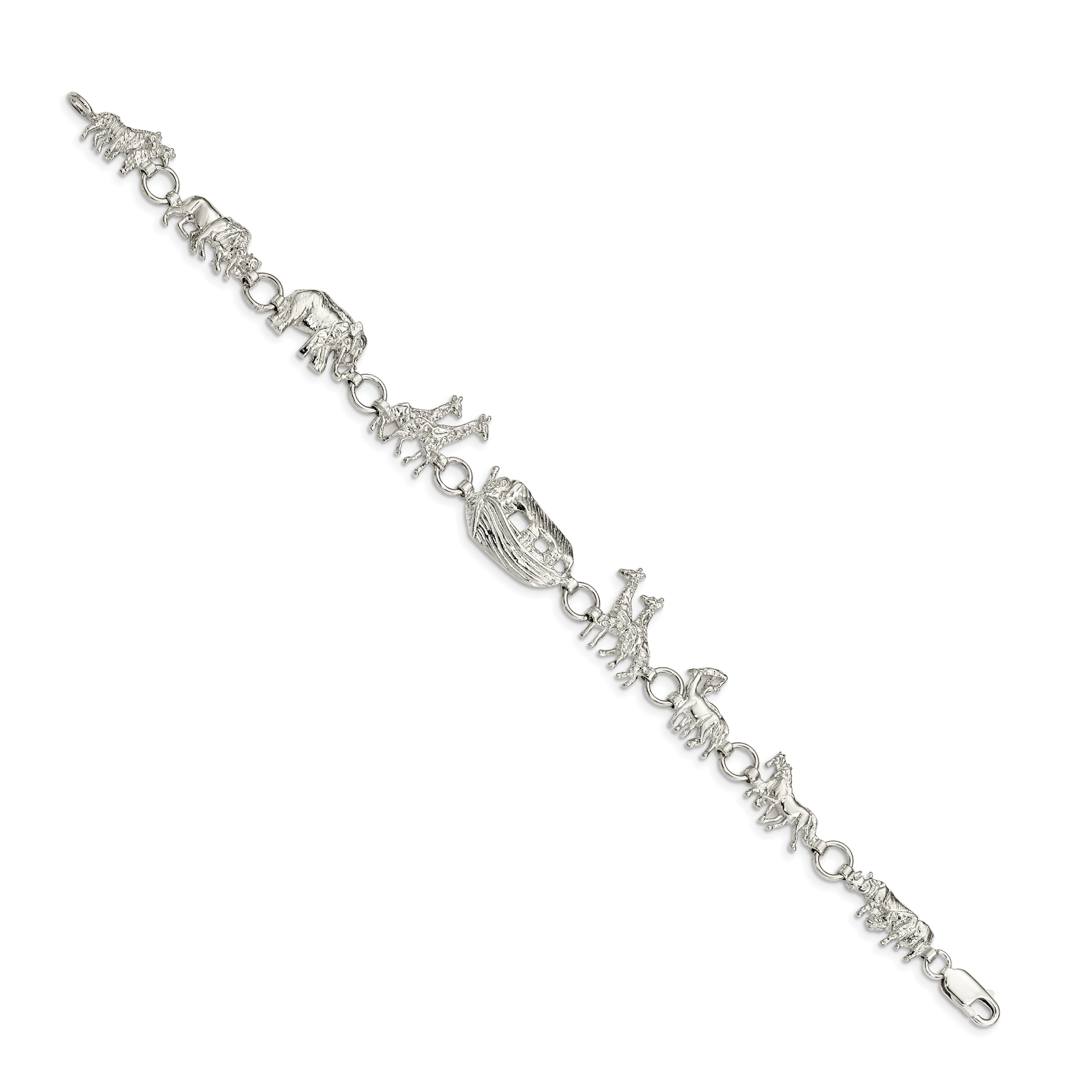 Sterling Silver Noah's Ark Bracelet - QG894-7