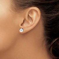 Sterling Silver Madi K Rhodium-plated Polished Enameled Black and White Panda Post Earrings view 3