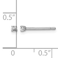 Sterling Silver Madi K Rhodium-plated 2mm Round CZ Stud Earrings view 4