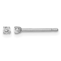 Sterling Silver Madi K Rhodium-plated 2mm Round CZ Stud Earrings view 1