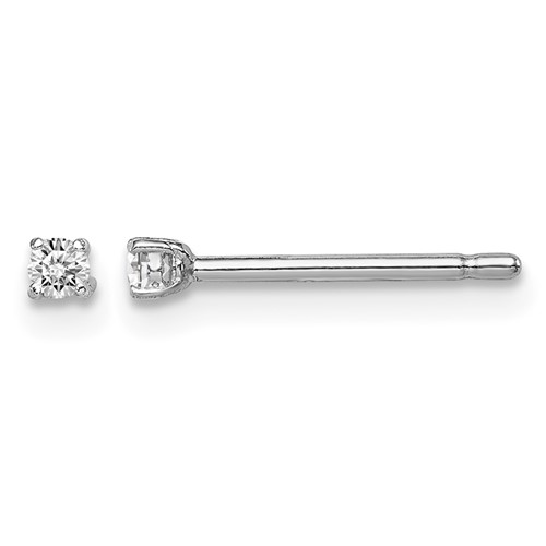 Sterling Silver Madi K Rhodium-plated 2mm Round CZ Stud Earrings