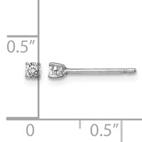 Sterling Silver Madi K Rhodium-plated 2.5mm Round CZ Stud Earrings view 4
