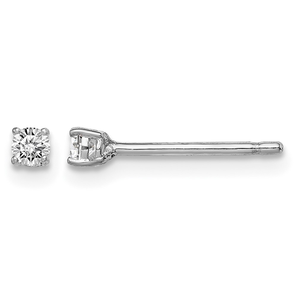Sterling Silver Madi K Rhodium-plated 2.5mm Round CZ Stud Earrings
