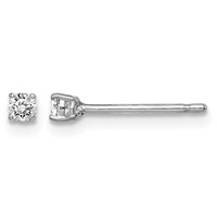 Sterling Silver Madi K Rhodium-plated 2.5mm Round CZ Stud Earrings view 1