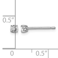 Sterling Silver Madi K Rhodium-plated 3mm Round CZ Stud Earrings view 4