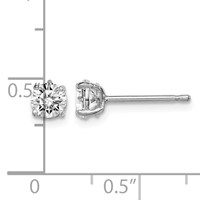 Sterling Silver Madi K Rhodium-plated 5mm Round CZ Stud Earrings view 4